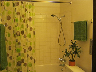 Bathroom area offers linen closet